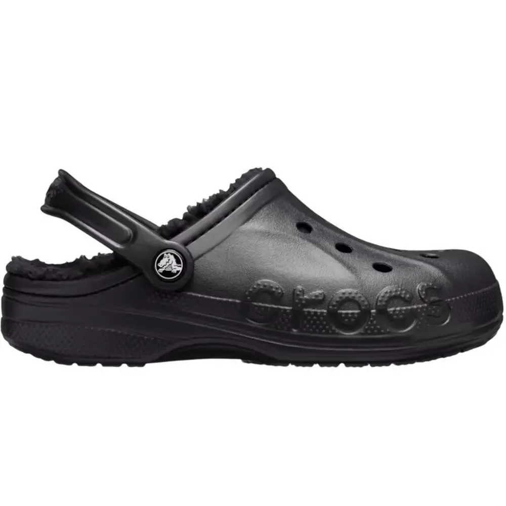 Crocs Unisex Black Baya Lined Clogs Size M's 7 W's 9